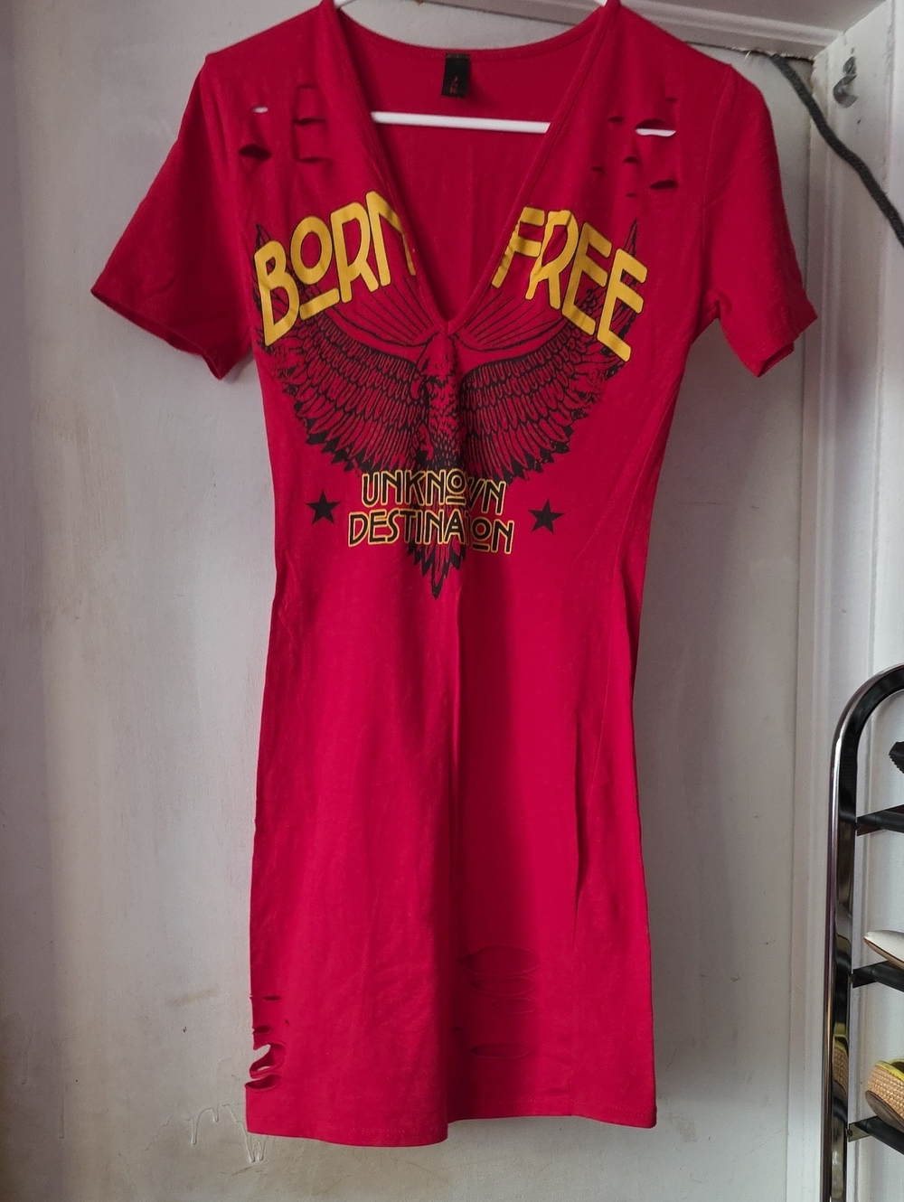 Born Free Red Graphic Mini Dress